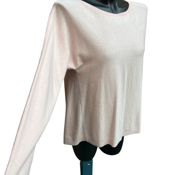 Etcetera Sweater L/Sleeve Split In Back Scoop Neck Pullover Knit  L/Pink Size XS - Picture 2 of 10